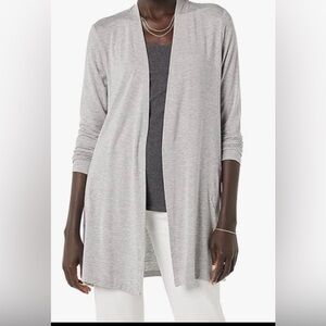 Amazon Essentials Womens Long-Sleeve Open-Front Cardigan size medium- grey